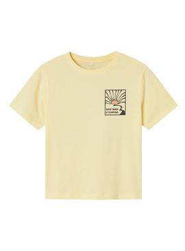 Camiseta Name It Haliam Amarela Para Menino