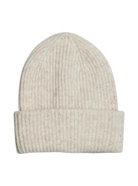 Gorro Pieces Moella bege para mulher.