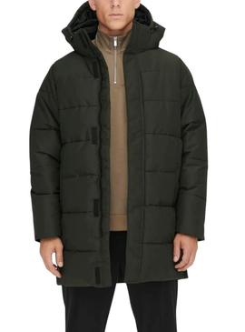 Jaqueta acolchoada Only and Sons Carl verde para homem.