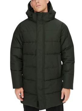 Jaqueta acolchoada Only and Sons Carl verde para homem.