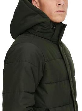 Jaqueta acolchoada Only and Sons Carl verde para homem.