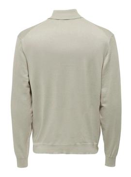 Camisola de gola alta bege Only and Sons Wyler apenas para homem.