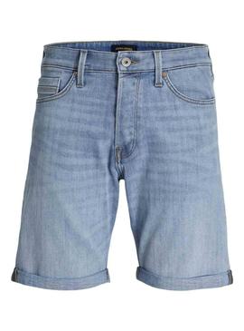 Bermudas Jack and Jones Chris Wood em denim claro para homens.