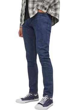 Calça de ganga Jack and Jones Gleen denim escuro para homem.