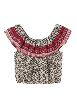Top Mayoral étnico multicolor para menina