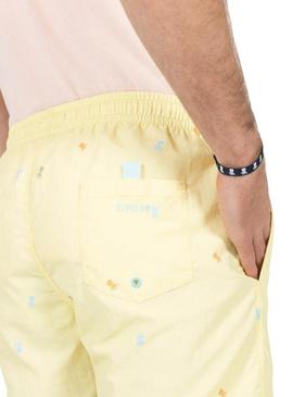 Fato de banho El Pulpo Estampado amarelo para homem