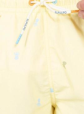 Fato de banho El Pulpo Estampado amarelo para homem