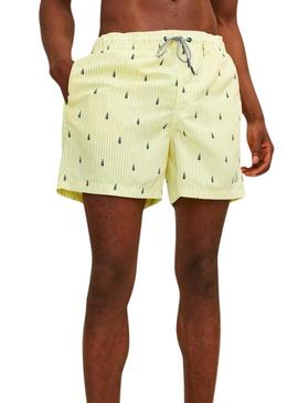 Roupa de banho Jack and Jones Fiji amarela para homem