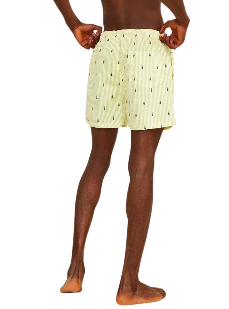 Roupa de banho Jack and Jones Fiji amarela para homem