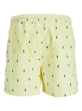 Roupa de banho Jack and Jones Fiji amarela para homem