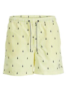 Roupa de banho Jack and Jones Fiji amarela para homem