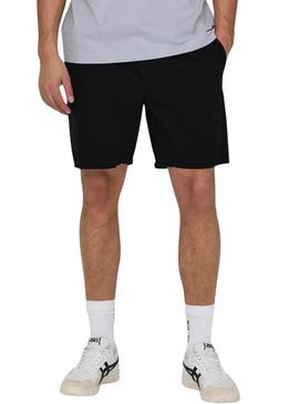 Bermudas Only & Sons Stel Life preta para homem.