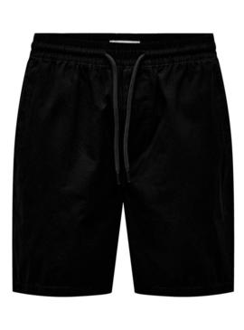 Bermudas Only & Sons Stel Life preta para homem.
