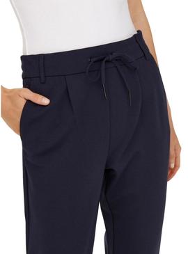 Calça Only Poptrash Life azul marinho para mulher.