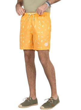 Calção de banho El Pulpo Tropical Laranja para Homem