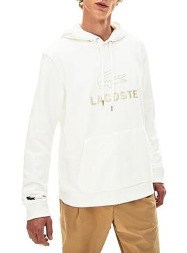 Sweat Capuz com logotipo da Lacoste Branco Homem