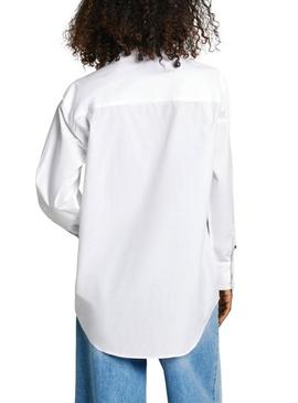 Camisa Pepe Jeans Agnes branca para mulher.