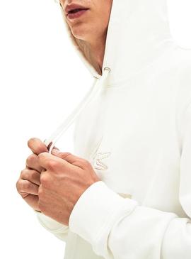 Sweat Capuz com logotipo da Lacoste Branco Homem