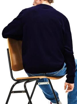 Logotipo marinho bordado Sweat Lacoste para Homem