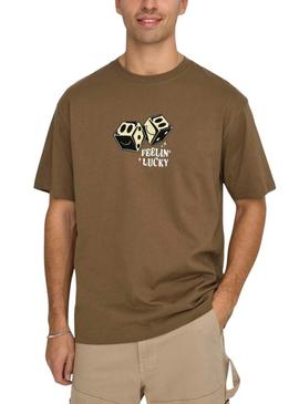 Camisa Only and Sons Derek Relaxed marrom para homem.
