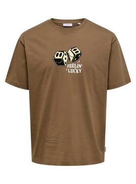 Camisa Only and Sons Derek Relaxed marrom para homem.