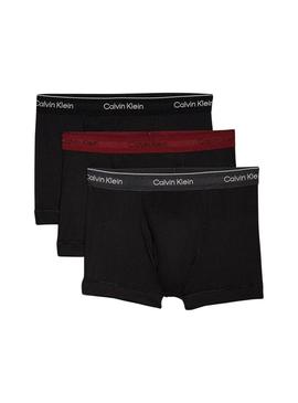 Pack 3 cuecas de algodón preto Calvin Klein para homem.