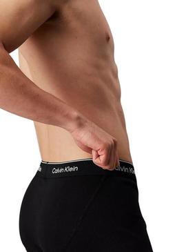 Pack 3 cuecas de algodón preto Calvin Klein para homem.