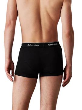 Pack 3 cuecas de algodón preto Calvin Klein para homem.