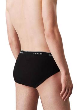 Conjunto de 3 cuecas Calvin Klein pretas para homem.