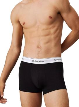 Pack 3 cuecas Calvin Klein preto cintura branca para homem.