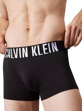 Pack 3 cuecas Calvin Klein Logo em contraste preto para homem.