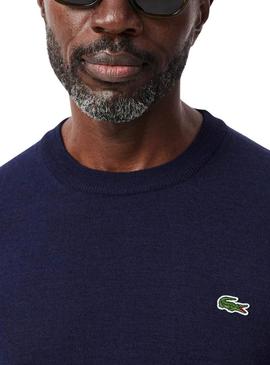 Camisola básica marinha Lacoste para homem.