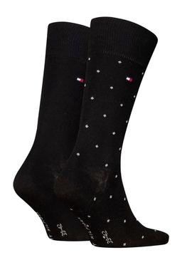 Pacote com 2 pares de meias Tommy Hilfiger com bolinhas pretas para homem.