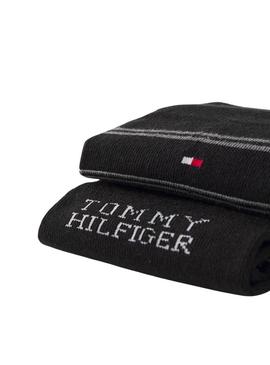 Caixa de presente 3 Pares de Meias Tommy Hilfiger pretas para homem