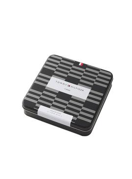 Caixa de presente 4 meias Tommy Hilfiger pretas para homem.