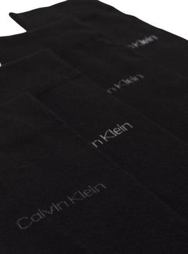 Caixa de presente com 4 pares de meias Calvin Klein pretas para homem.