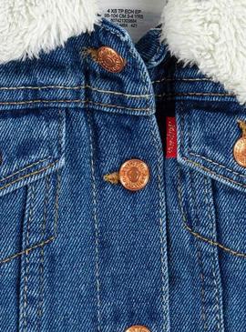 Jaqueta Levis Sherpa Trucker Azul para Menina