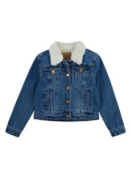 Jaqueta Levis Sherpa Trucker Azul para Menina