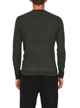 Camisola Only and Sons com tampa estruturada verde para homem.