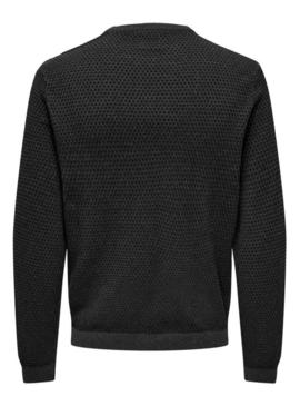 Camisola Only and Sons cinza estruturada para homem
