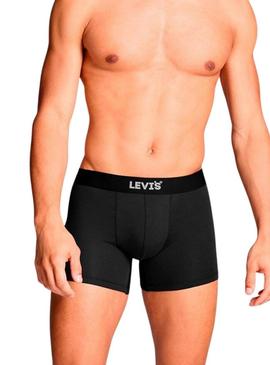 Caixa de presente Levis 3 boxers cinza com logotipo para homem