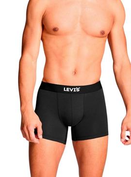 Caixa de presente Levis 3 boxers cinza com logotipo para homem