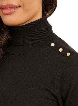 Camisola Naf Naf Mina gola alta preta para mulher.