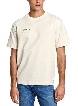 Camiseta Pepe Jeans Dalton branco para homens.