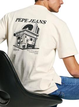 Camiseta Pepe Jeans Dalton branco para homens.