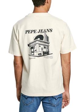 Camiseta Pepe Jeans Dalton branco para homens.