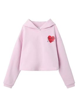 Moletom Name It Terren cortado rosa para menina