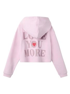 Moletom Name It Terren cortado rosa para menina