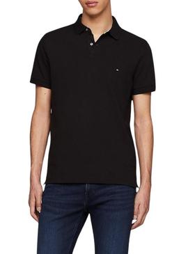 Camisa Polo Tommy Hilfiger 1985 preta para homem.