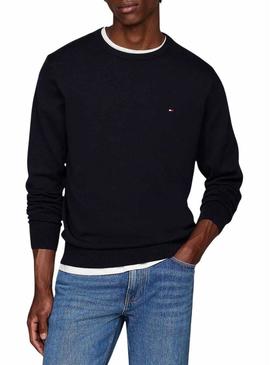 Camisola Tommy Hilfiger Core Essential azul marinho para homem.